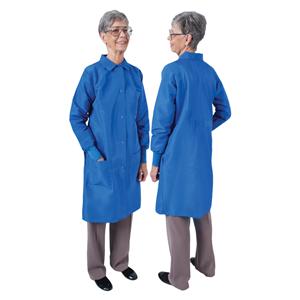 DenLine Protection Plus Lab Coat 3 Pkts Lng Tprd Slves 39" 2XS Ryl Womens Ea