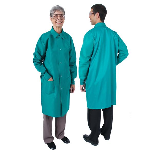 DenLine Protection Plus Long Coat 3 Pkts Lng Tprd Slvs 41 in Medium Grn Ea