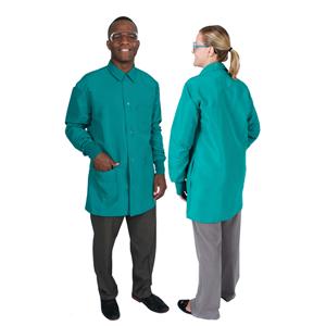 DenLine Protection Plus Mid-Length Jacket Lng Tprd Slvs 34 in Small Grn Ea