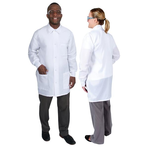 DenLine Protection Plus Mid-Length Jacket 3 Pockets 34 in X-Small Wht Unisex Ea