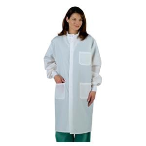 ASEP Barrier Lab Coat 3 Pockets Long Sleeves Small White Unisex Ea