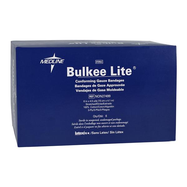 Bulkee Lite Gauze Bandage Cotton 6"x4.5yd 3 Ply Sterile 6/Bx