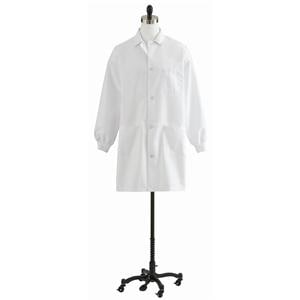 Lab Coat 2 Pockets Long Sleeves 39 in Large White Unisex Ea