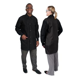 DenLine Protection Plus Mid-Length Jacket 3 Pockets 34 in Medium Black Unisex Ea