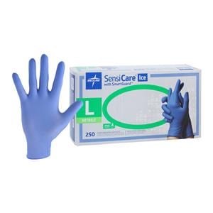 SensiCare Ice Nitrile Exam Gloves Large Ice Blue Non-Sterile