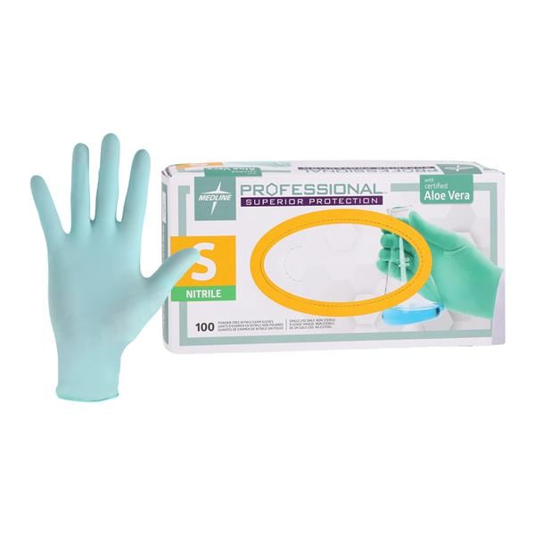 Professional Nitrile Exam Gloves Small Green Non-Sterile