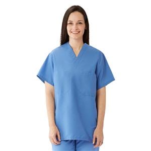 Scrub Shirt 1 Pocket Set-In Sleeves 3X Large Ceil Blue Unisex Ea