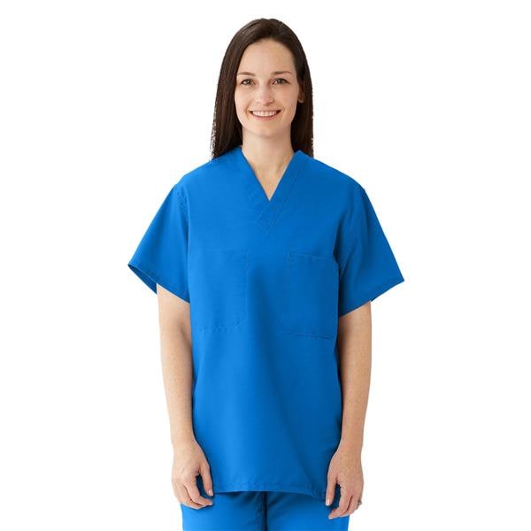 Scrub Shirt 1 Pocket Set-In Sleeves X-Small Royal Blue Unisex Ea