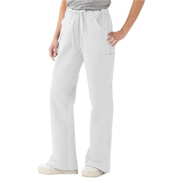 Scrub Pant 4 Pockets Medium White Unisex Ea