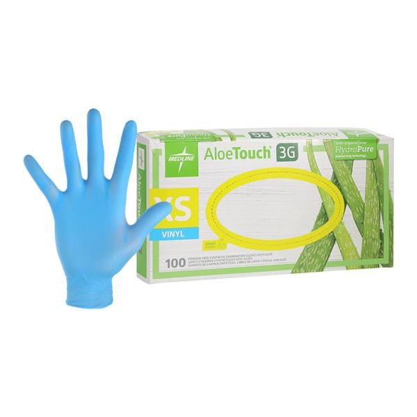 AloeTouch 3G Vinyl Exam Gloves X-Small Green Non-Sterile
