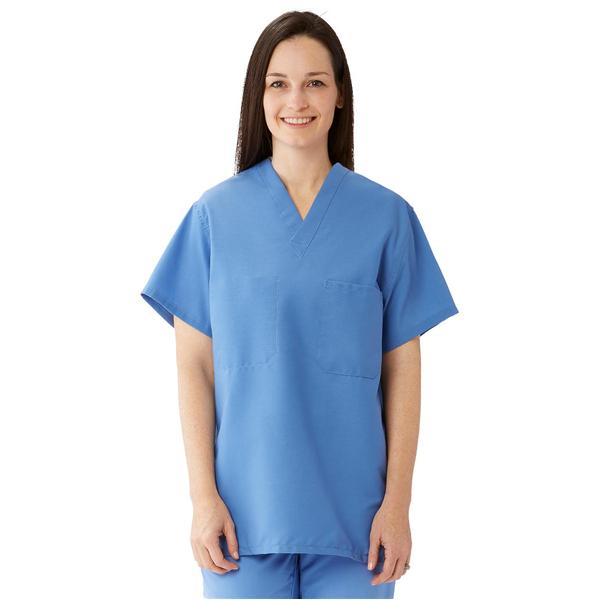 Scrub Shirt 65% Plystr / 35% Cot 1 Pckt Set-In Sleeves Medium Ceil Bl Unisex Ea