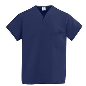 Scrub Shirt 65% Plstr/35% Ctn 1 Pocket Set-In Sleeves Medium Mdnght Bl Unisex Ea