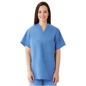 Scrub Shirt 65% Plystr / 35% Cot 1 Pocket Set-In Sleeves Large Ceil Bl Unisex Ea