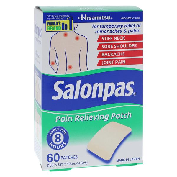 Salonpas Pain Relief Patch 3.1/6/10% 8 Hour 60/Pk