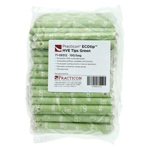 ECOtip HVE Tips Vented Green 100/Bg