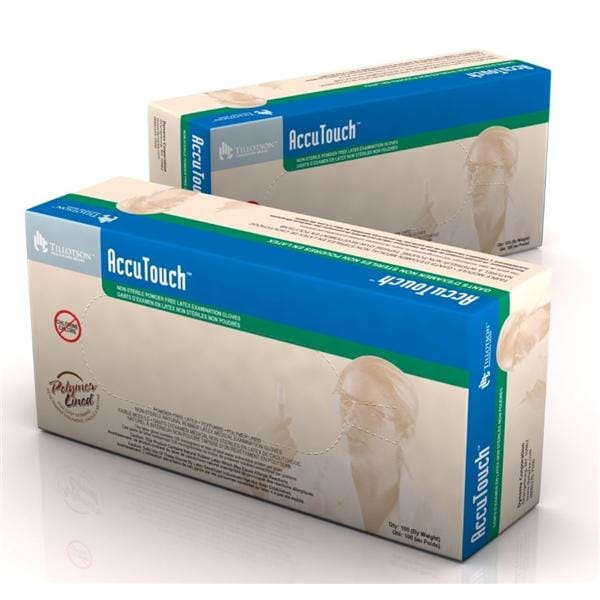 AccuTouch Latex Exam Gloves Medium Bisque Non-Sterile, 10 BX/CA