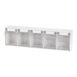 5-Bin Interlocking Tilt Storage System White Ea