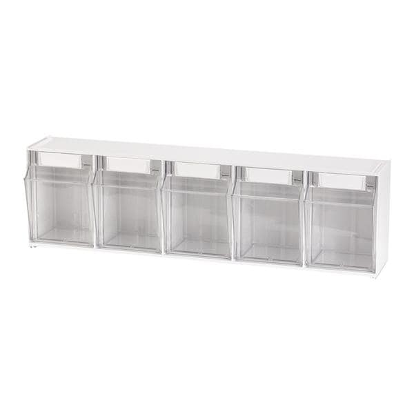 5-Bin Interlocking Tilt Storage System White Ea