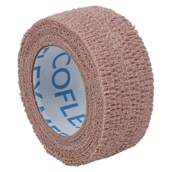 CoFlex Med Compression Bandage Elastic 1"x5yd Tan Non-Sterile 30/Ca