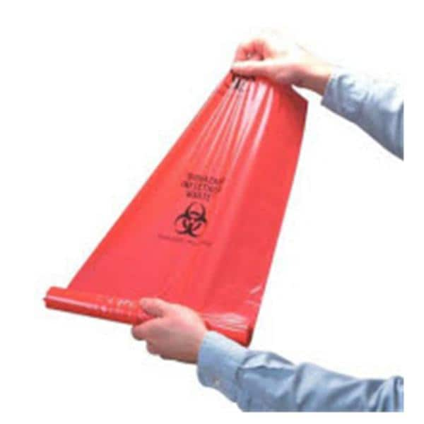 Biohazard Bag 4gal Red/Black Non-Sterile 25/Rl