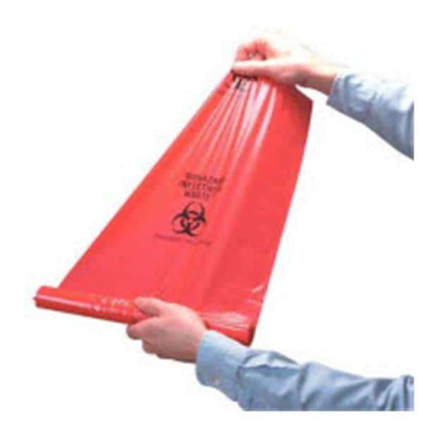 Biohazard Bag 10gal Red/Black Non-Sterile 25/Rl