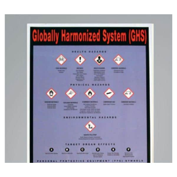 GHS Hazardous Materials Hazardous Materials 17x35" Wall Chart Ea