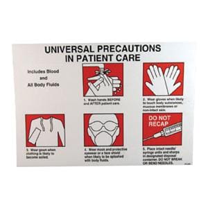 Universal Precaution 5x8" Informational Label 5/Pk