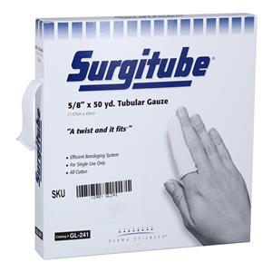 Surgitube Gauze Bandage Cotton .63"x50yd White Non-Sterile Ea