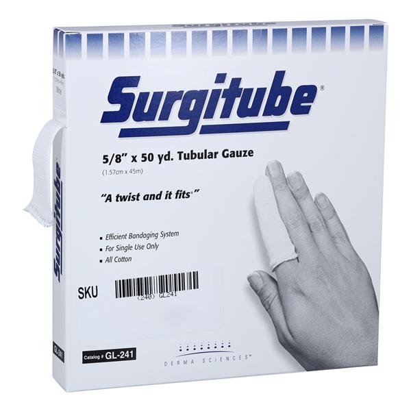 Surgitube Gauze Bandage Cotton .63"x50yd White Non-Sterile Ea