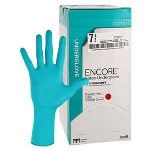 ENCORE Latex Underglove Surgical Gloves 7.5 Standard Green, 4 BX/CA