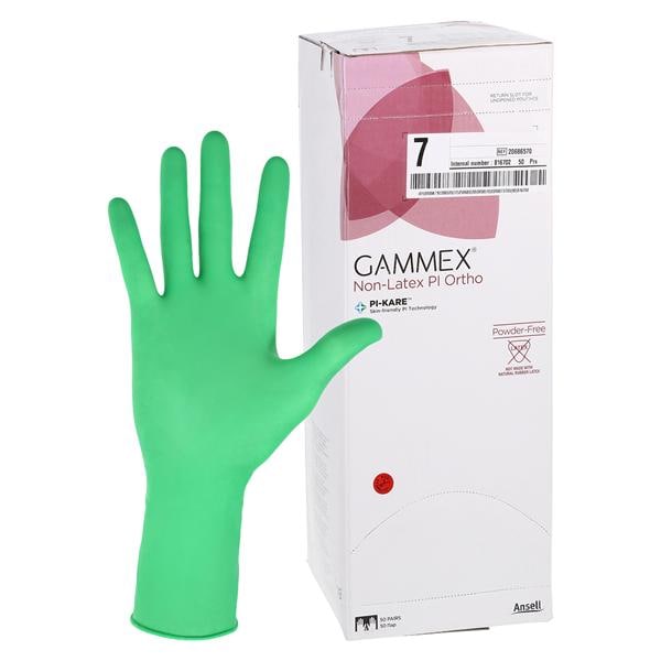 GAMMEX Non-Latex PI Ortho Polyisoprene Surgical Gloves 7 Standard Light Green, 4 BX/CA