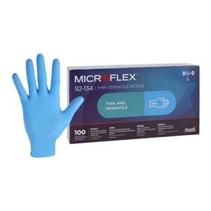 Microflex 92-134 Nitrile Exam Gloves Large Light Blue Non-Sterile