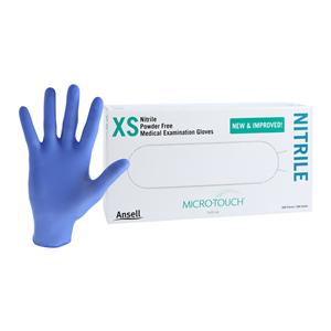 Micro-Touch Nitrile Nitrile Exam Gloves X-Small Blue Non-Sterile