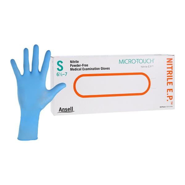 MICRO-TOUCH EP Nitrile Exam Gloves Small Extended Blue Non-Sterile