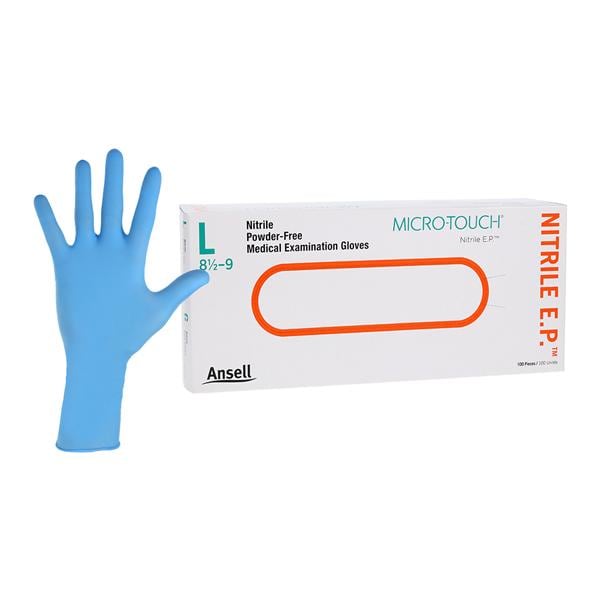 MICRO-TOUCH EP Nitrile Exam Gloves Large Extended Blue Non-Sterile, 10 BX/CA