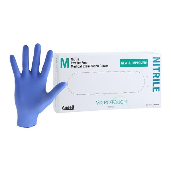 Micro-Touch Nitrile Nitrile Exam Gloves Medium Blue Non-Sterile