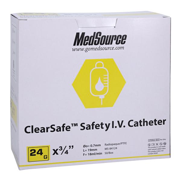 ClearSafe IV Catheter Safety 24 Gauge 3/4" 50/Bx