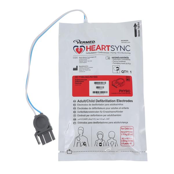 Physio Defibrillator Electrode Adult/Child New Pr, 10 PR/BX