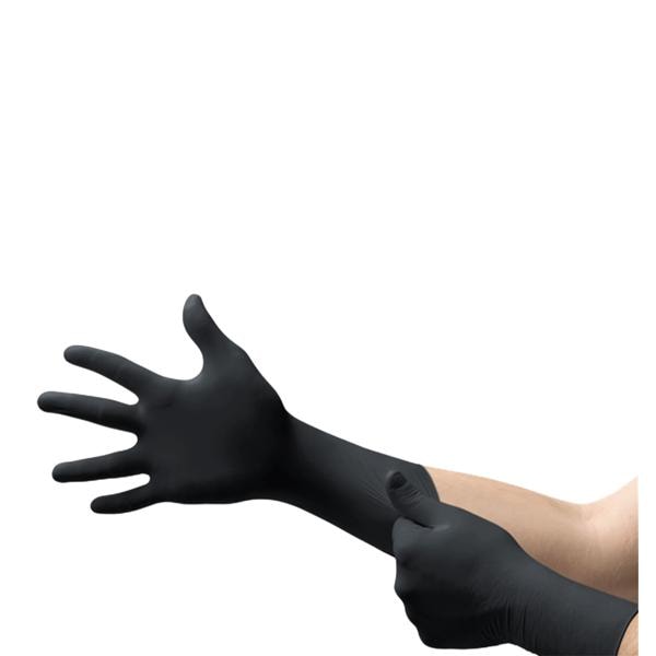 MICROFLEX MidKnight Xtra Nitrile Exam Gloves Large Extended Black Non-Sterile