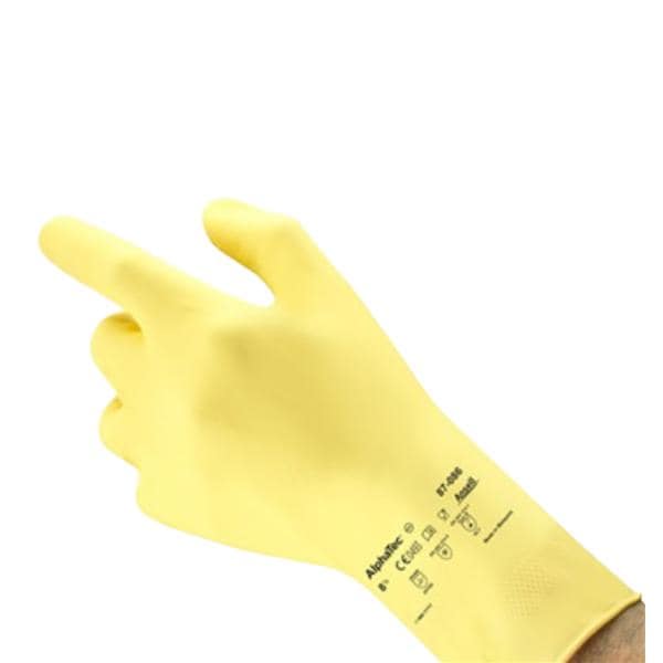 Rubber Utility Gloves Yellow Sterile