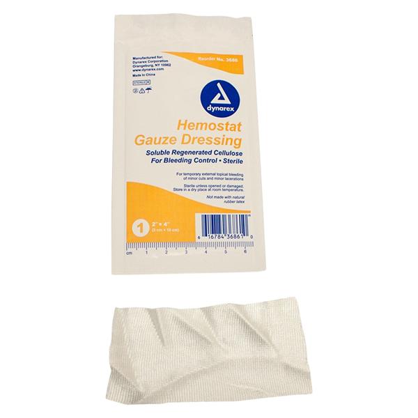 Hemostatic Gauze Dressing 2x4" Rectangle