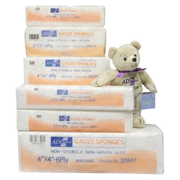 ADI Medical Rayon/Polyester Gauze Sponge 3x3" 4 Ply Non-Sterile Non-Woven