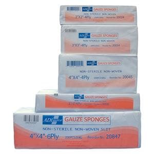 ADI Medical Rayon/Polyester Gauze Sponge 2x2" 6 Ply Non-Sterile Non-Woven