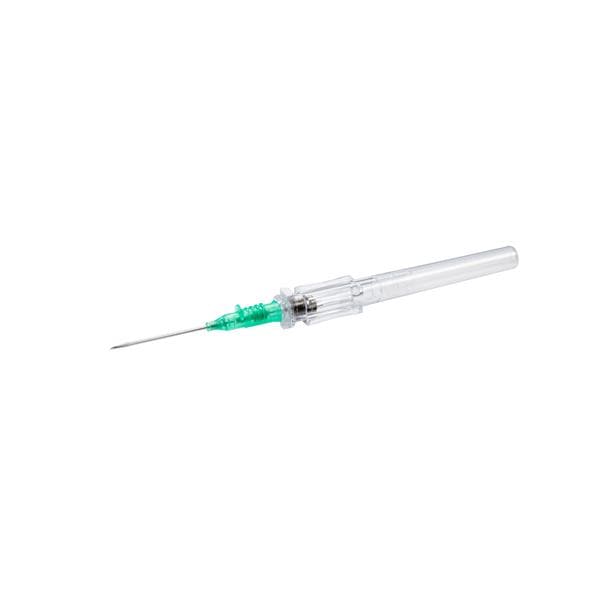 TrueSafe Blood Control IV Catheter Push Button 18 Gauge 1.16" Green 50/Bx