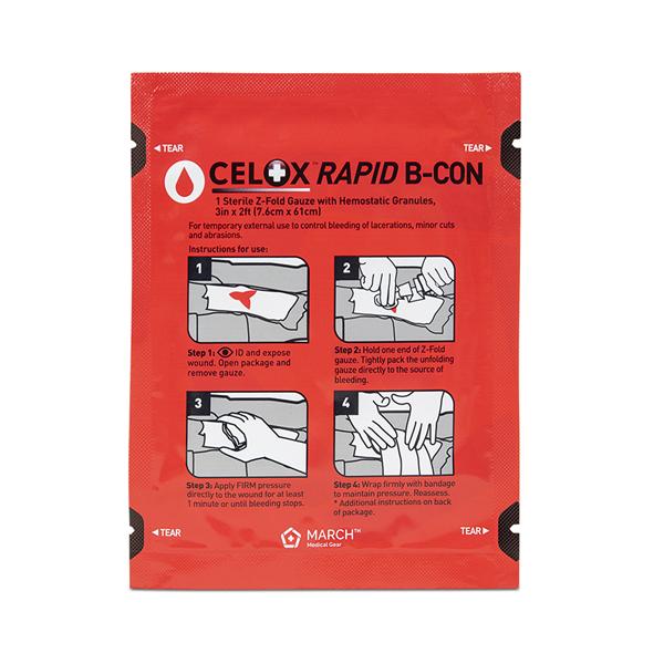 Celox Rapid B-CON Hemostatic Gauze Ea