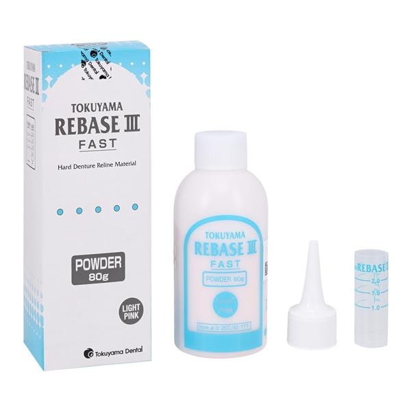 Rebase III Reline Material Rebase Repair Heat Cure Light Pink 80Gm/Bt