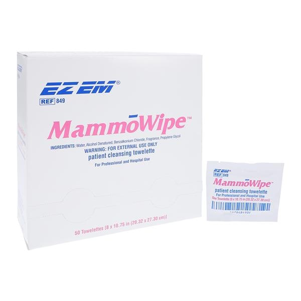 Mammography Wipes Cotton Gauze 10x50mm White 500/Ca