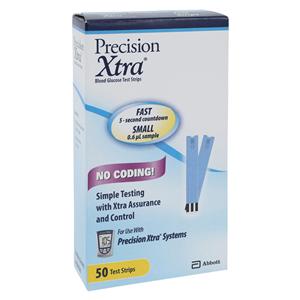 Precision Xtra Blood Glucose Test Strip CLIA Waived 50/Bx