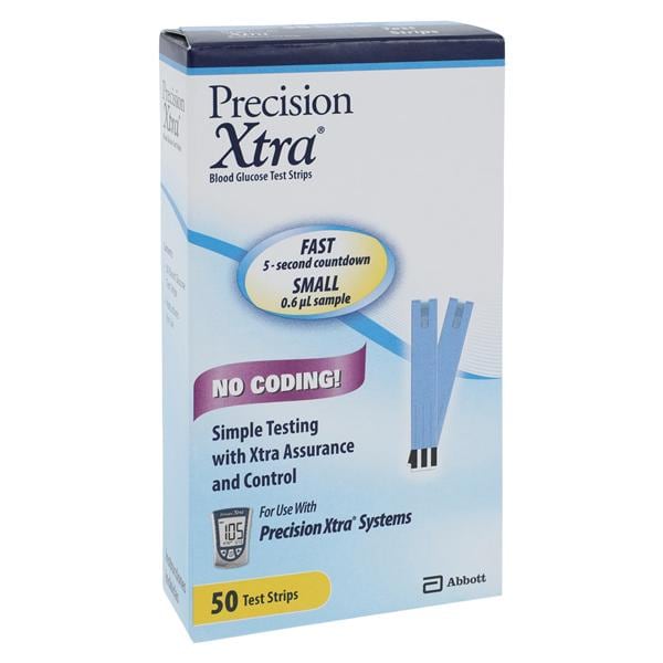 Precision Xtra Blood Glucose Test Strip CLIA Waived 50/Bx