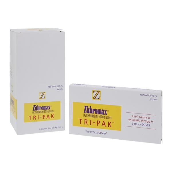 Zithromax Tablets 500mg Blister Pack 3x3/Pk